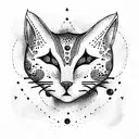 space cat tattoo design idea