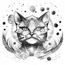 space cat tattoo design idea