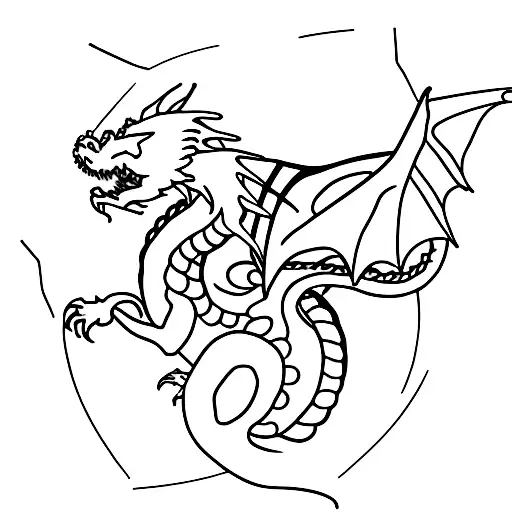 A minimalist dragon silhouette intertwined with a group of friends holding hands, symbolizing the bond between friendship and inner strength tattoo design idea