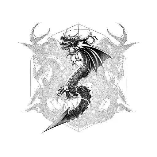 cyberpunk Dragon  tattoo design idea