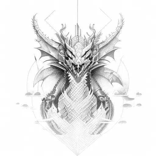 cyberpunk Dragon  tattoo design idea