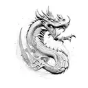 cyberpunk Dragon  tattoo design idea
