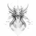 cyberpunk Dragon  tattoo design idea