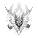 cyberpunk Dragon  tattoo design idea