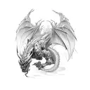 cyberpunk Dragon  tattoo design idea