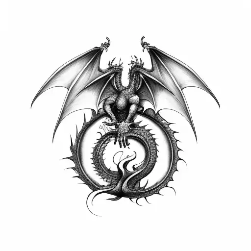 Dragon on back red and black to represent two brothers tattoo design idea