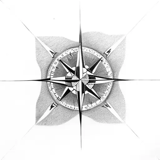 A compass rose with animal footprints leading in different directions, representing the client's passion for travel and animals tattoo design idea