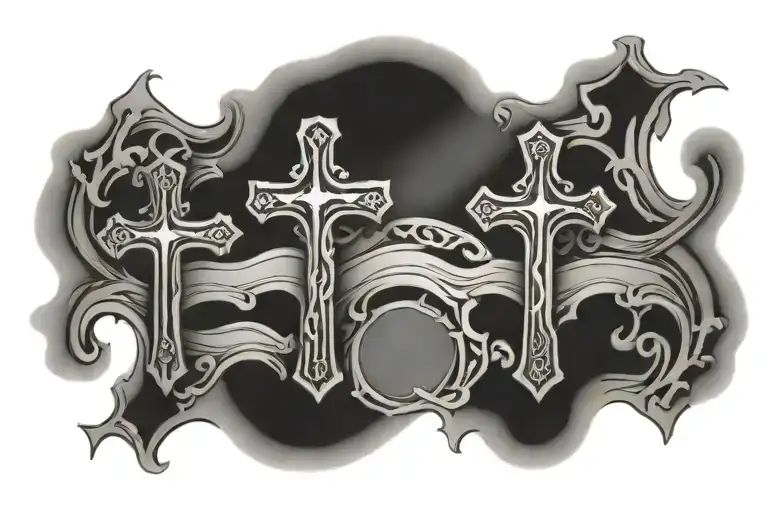 3 feeding crosses with the middle one having John 13:7 in it tattoo design idea