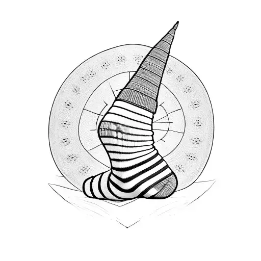 elf with striped socks and hat sitting on a pumpkin  tattoo design idea