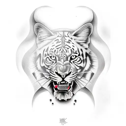 leão cruz  tattoo design idea