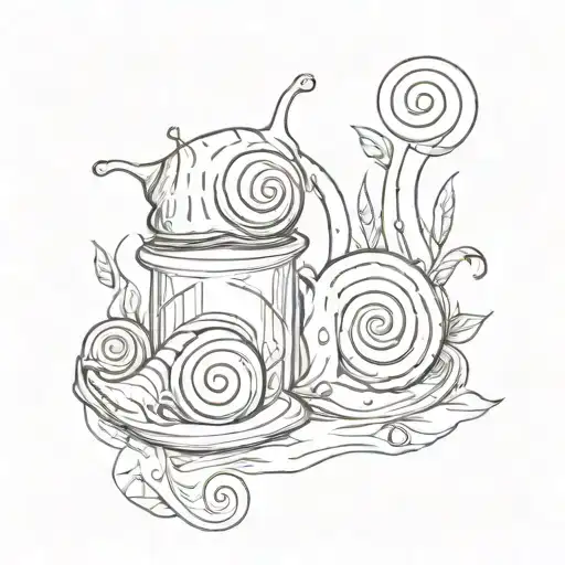 paired with snails tattoo design idea