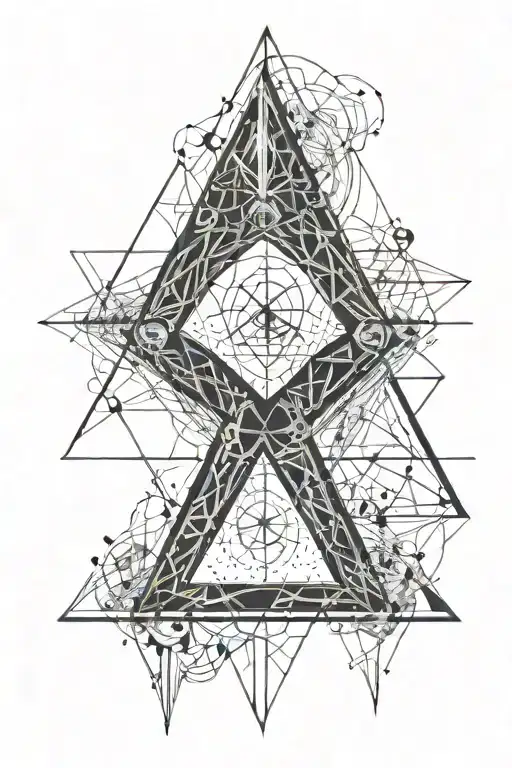 Mathematical equations forming arcane wizard runes tattoo design idea