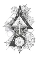 Mathematical equations forming arcane wizard runes tattoo design idea