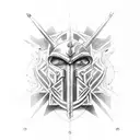 war torn crusader tattoo design idea