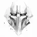 battle torn crusader posed tattoo design idea