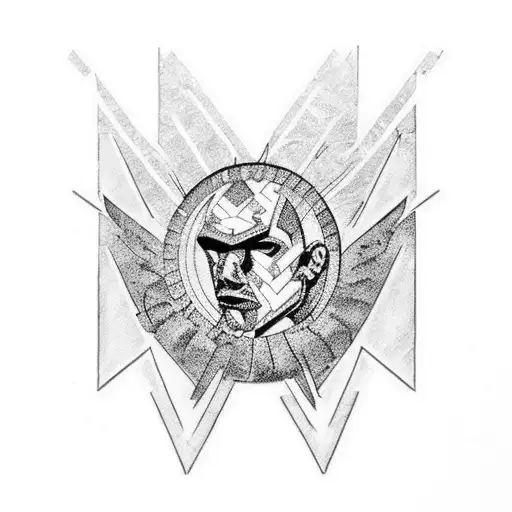 Rammstein logo in trash polka style  tattoo design idea