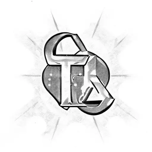 Rammstein logo in trash polka style  tattoo design idea