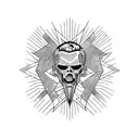 Rammstein logo in trash polka style  tattoo design idea