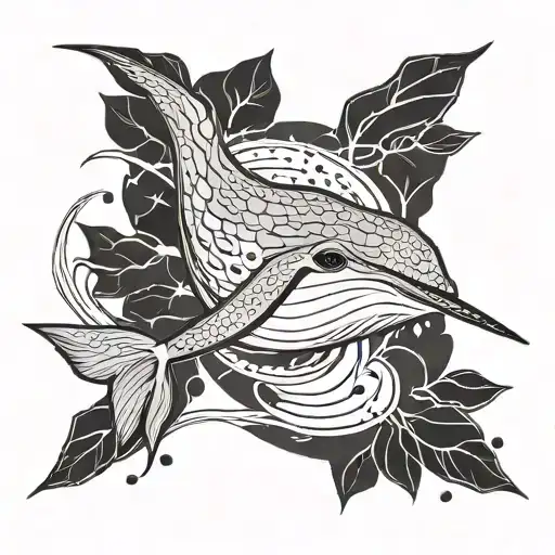 narwhal simple one line tattoo tattoo design idea