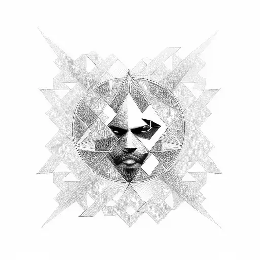 A geometric design incorporating XO and The Weeknd symbols tattoo design idea