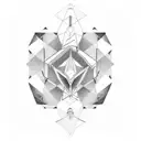 A geometric design incorporating XO and The Weeknd symbols tattoo design idea