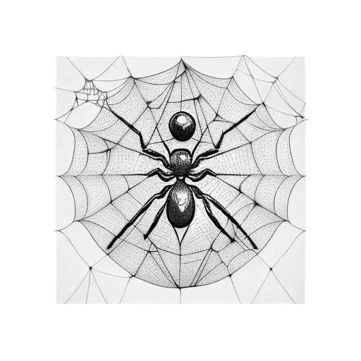 parthenon in spider's web tattoo design idea