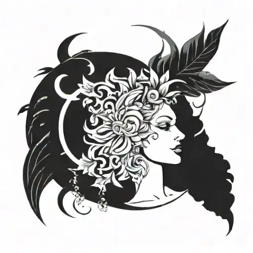 divine and eclipse tattoo design idea