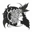 divine and eclipse tattoo design idea