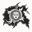 divine and eclipse tattoo design idea