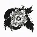 divine and eclipse tattoo design idea
