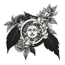 divine and eclipse tattoo design idea