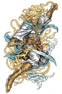 7 mixed with a flash of zeus and raiden tattoo design idea