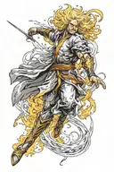 7 mixed with a flash of zeus and raiden tattoo design idea