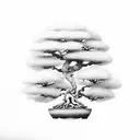 bonsai tree with clock tattoo design idea