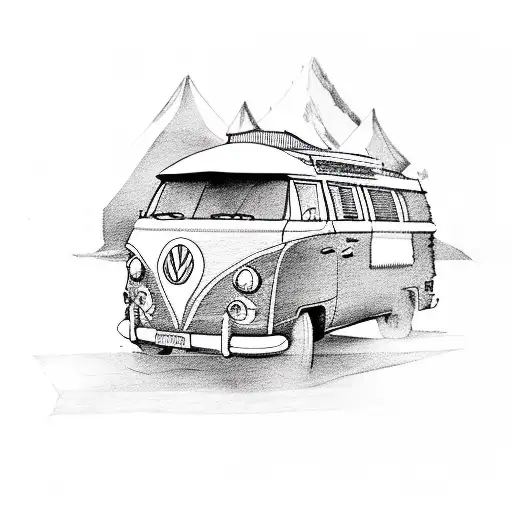 campervan  tattoo design idea