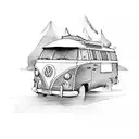 campervan  tattoo design idea
