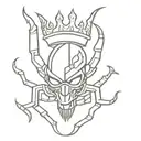 scorpion with a king's crown and a ninja mask tattoo design idea