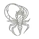 scorpion with a king's crown and a ninja mask tattoo design idea