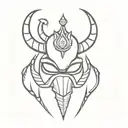scorpion with a king's crown and a ninja mask tattoo design idea