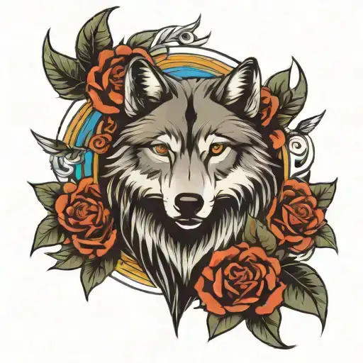 wolf arrow design tattoo design idea