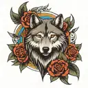 wolf arrow design tattoo design idea