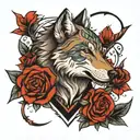 wolf arrow design tattoo design idea