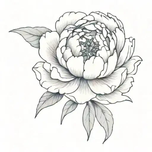 peony flower gray tattoo tattoo design idea