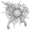 bio mechanical tribal tattoo design idea