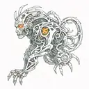 bio mechanical tribal tattoo design idea