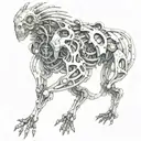 bio mechanical tribal tattoo design idea