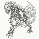 bio mechanical tribal tattoo design idea