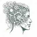 head surrounded bio mechanical tattoo design idea
