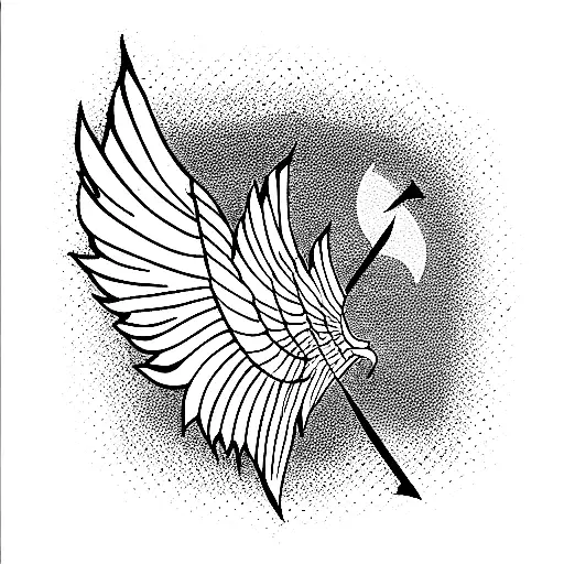 Angel con Alas en caida libre  tattoo design idea
