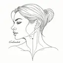 neck area writing tattoo design idea